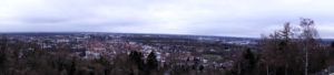 Blick vom Turmberg über die Rheinebene. Durch den Wald von der Ferienwohnung aus gut zu erreichen